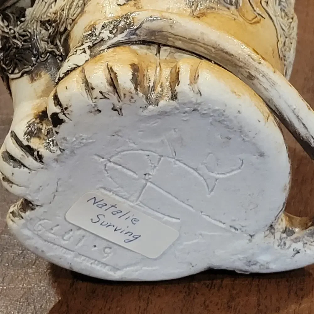 Vintage  Natalie Surving Ceramic Lion Head Sculpture @1979
